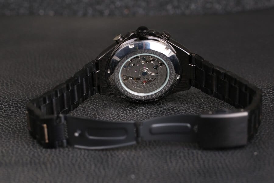 นาฬิกาข้อมือ Winner สายสแตนเลสดำ รุ่น GMT886